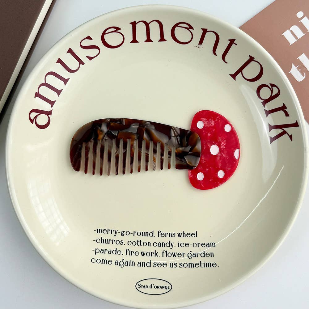 Whimsical Animal Acetate Combs，Vegetable Portable Hair Tools: Puppy - Twirls + Twigs