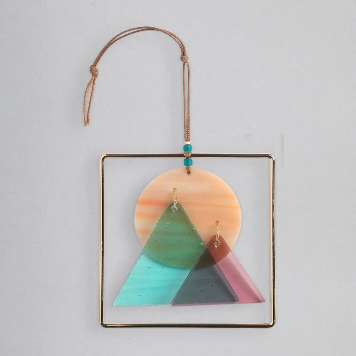Stained Glass Light Catcher - Sunset Mountains - Twirls + Twigs