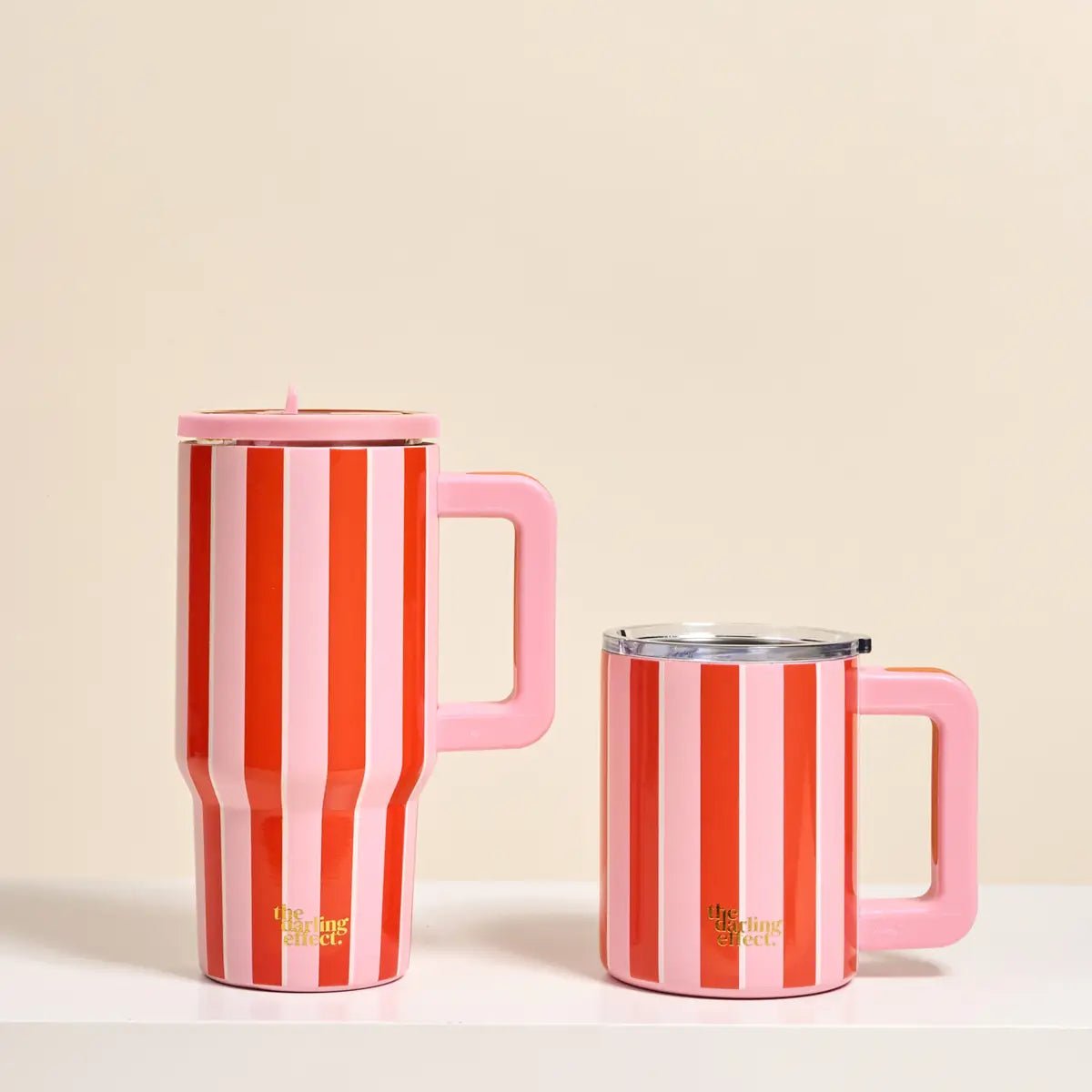 20 oz Lifestyle Flip Straw Tumbler–Sicily Stripes Pink - Twirls + Twigs