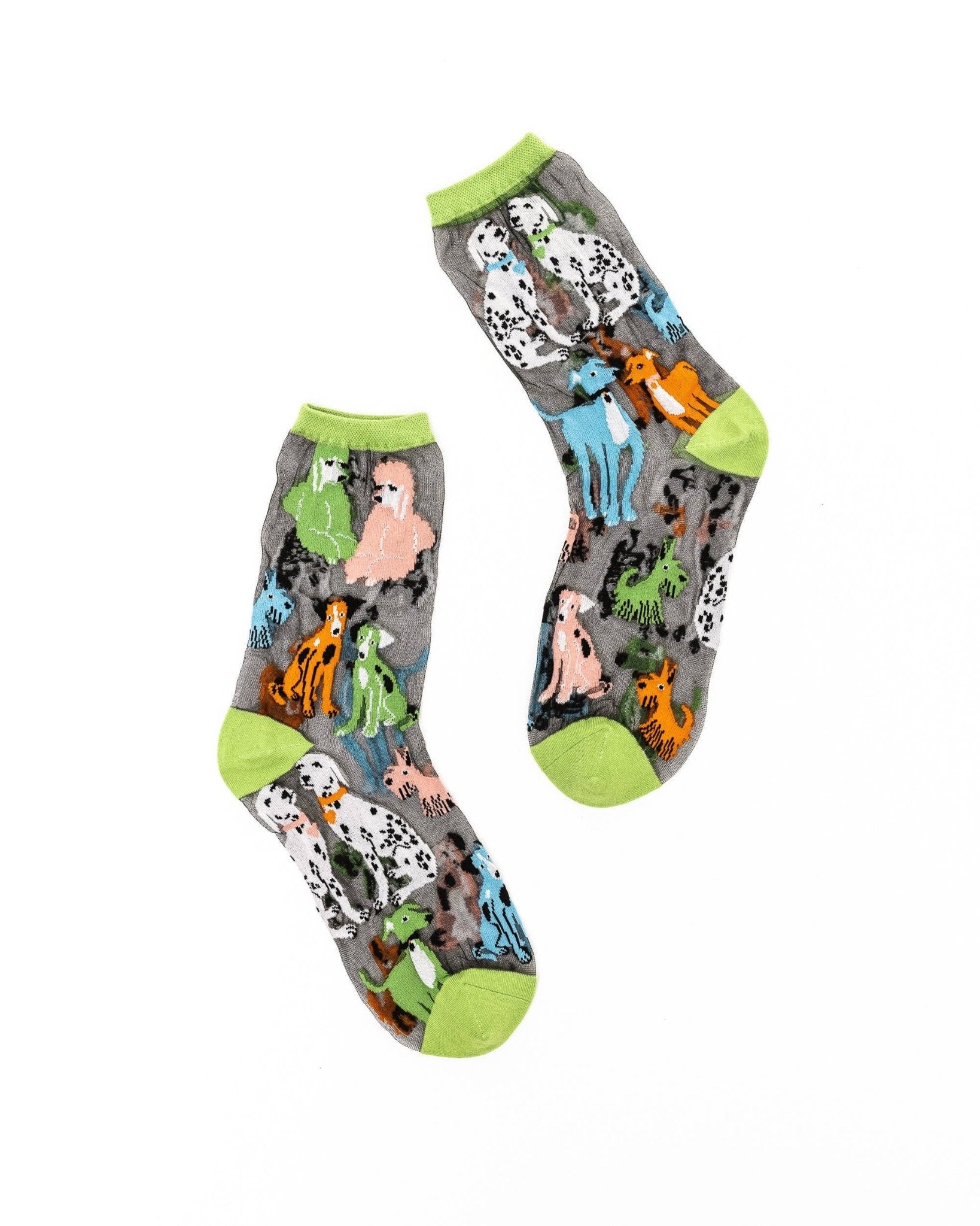 Dopamine Dogs Black Sheer Crew Sock - Twirls + Twigs