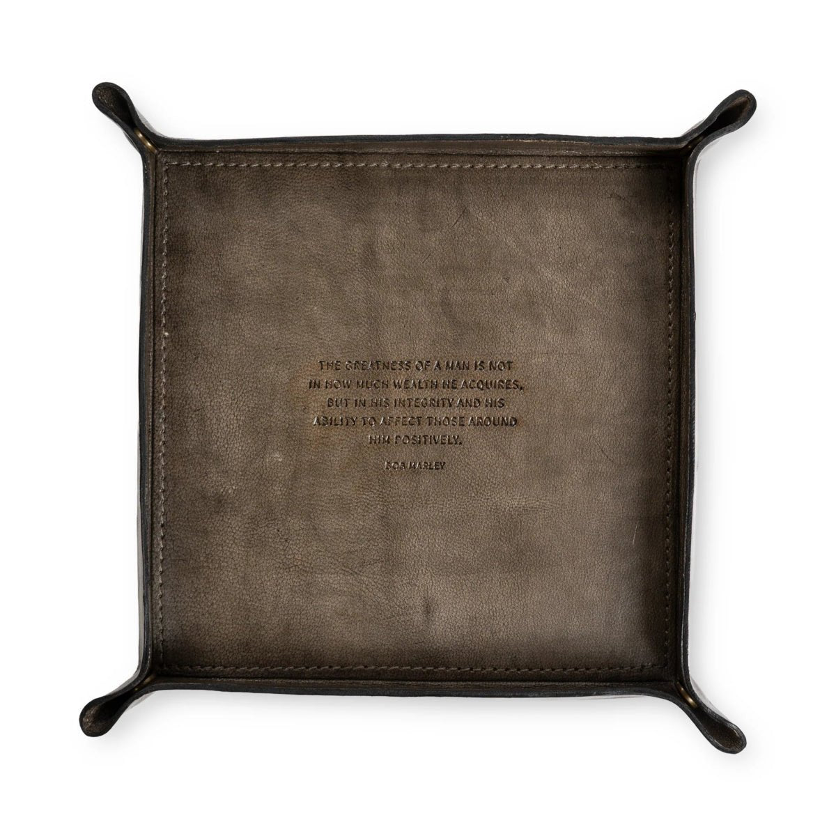 The Greatness of a Man (Bob Marley) Leather Catchall - Twirls + Twigs