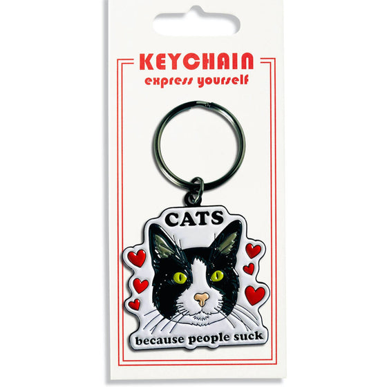 Cats because People Suck Keychain