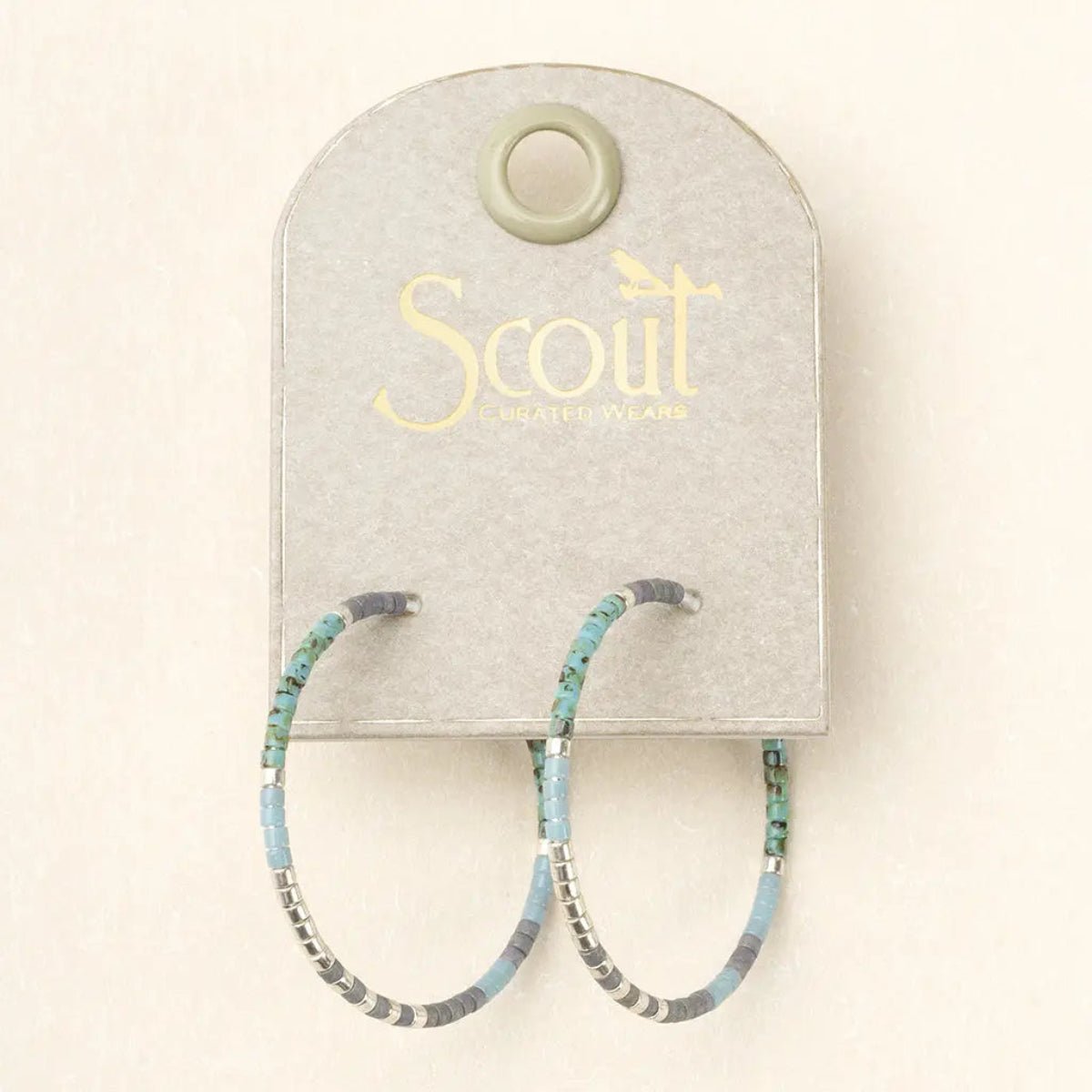 Chromacolor Miyuki Small Hoop - Turquoise Multi/Silver - Twirls + Twigs