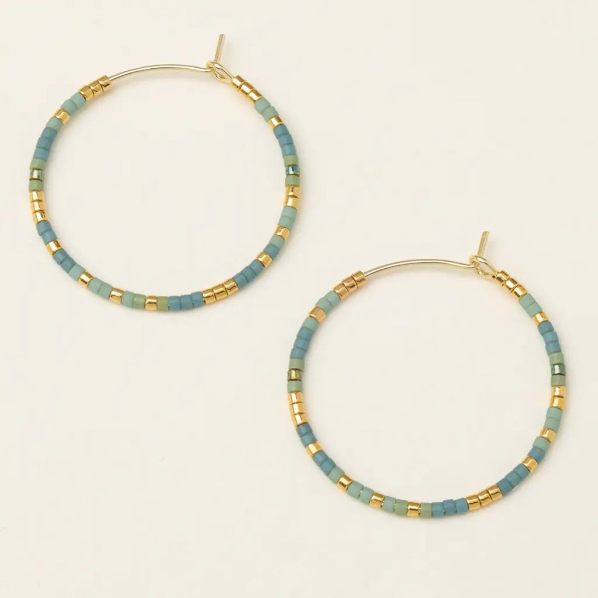 Chromacolor Miyuki Small Hoop - Turquoise Mint/Gold - Twirls + Twigs