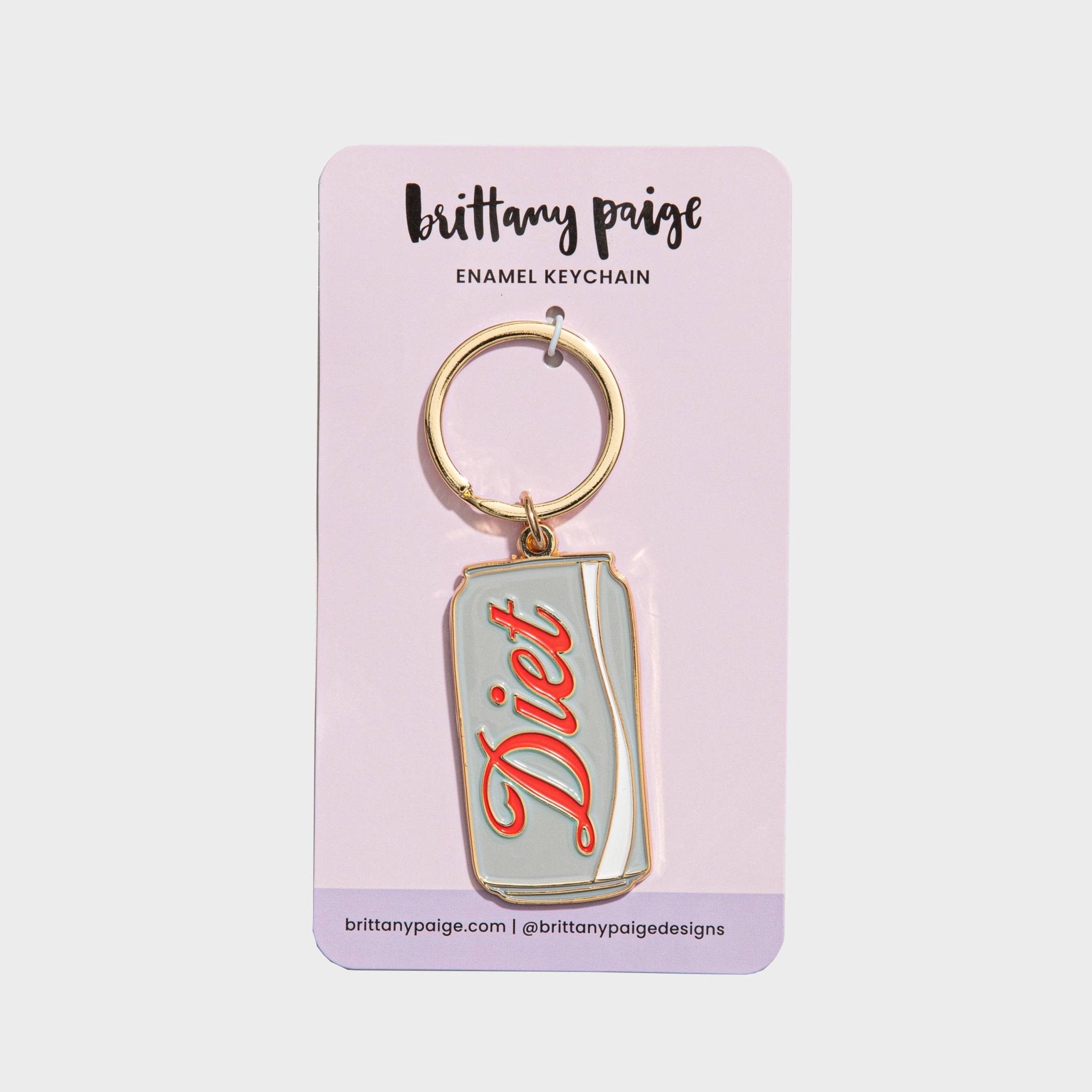 Diet Soda Can Enamel Keychain Bag Charm - Twirls + Twigs