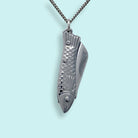 Small Silver Fish Knife Necklace: 18 Inch - Twirls + Twigs