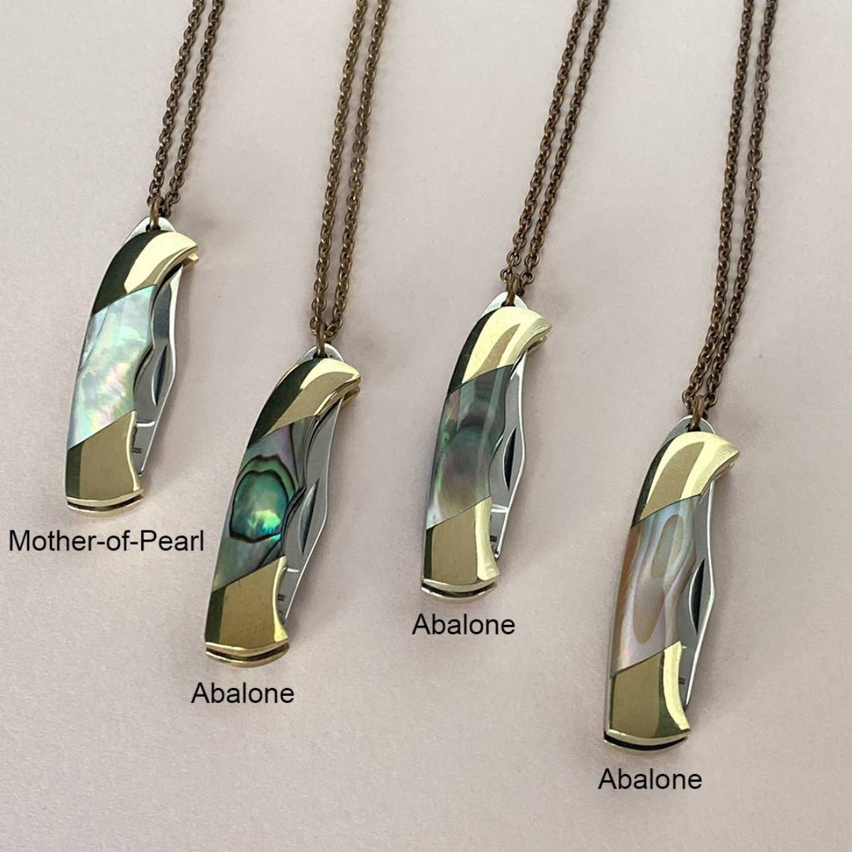Shell Handled Knife Necklace: Mother of Pearl 32 Inch - Twirls + Twigs