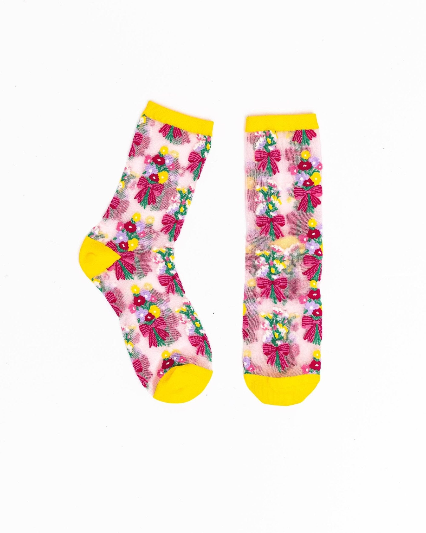 Bouquets All Day Shimmer Sheer Crew Sock - Twirls + Twigs