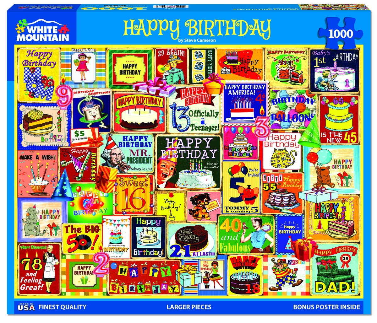 Happy Birthday (1988pz) - 1000 Piece Jigsaw Puzzle - Twirls + Twigs