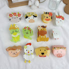Cartoon Animal Design Hair Clips with Flower Accents: Chicken - Twirls + Twigs