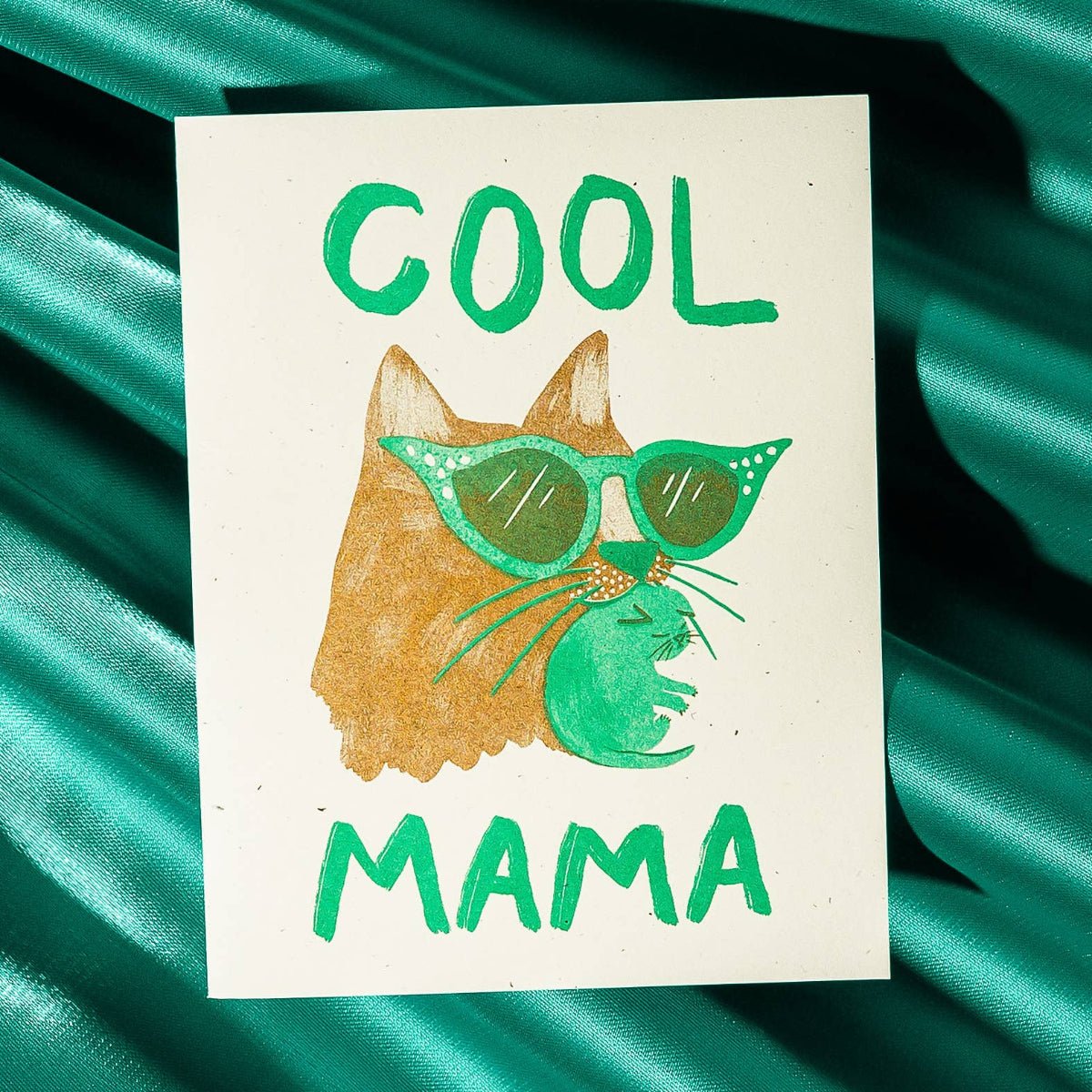 Cool Mama - Risograph Card - Twirls + Twigs
