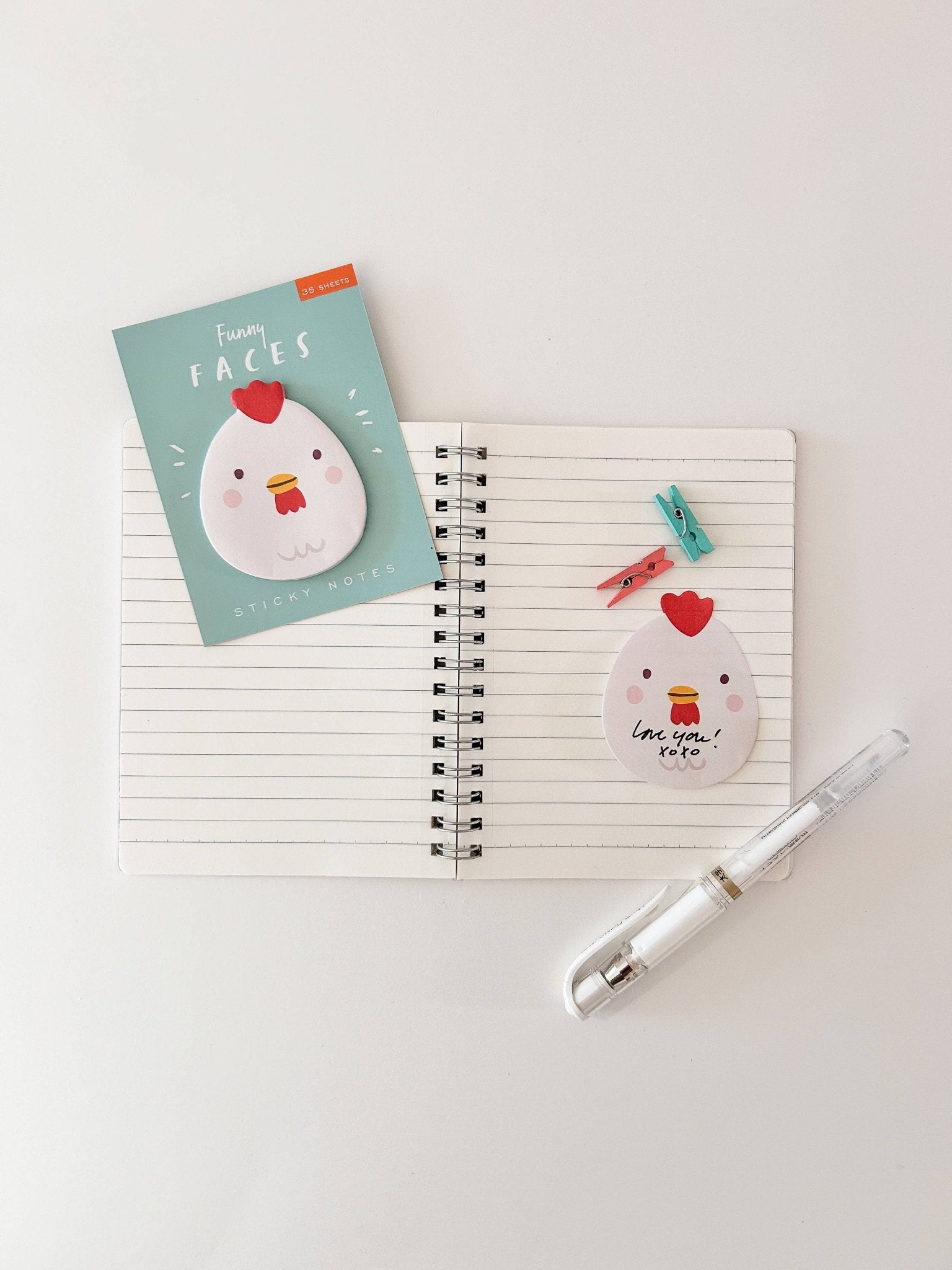 Chicken Funny Faces Sticky Notes - Twirls + Twigs