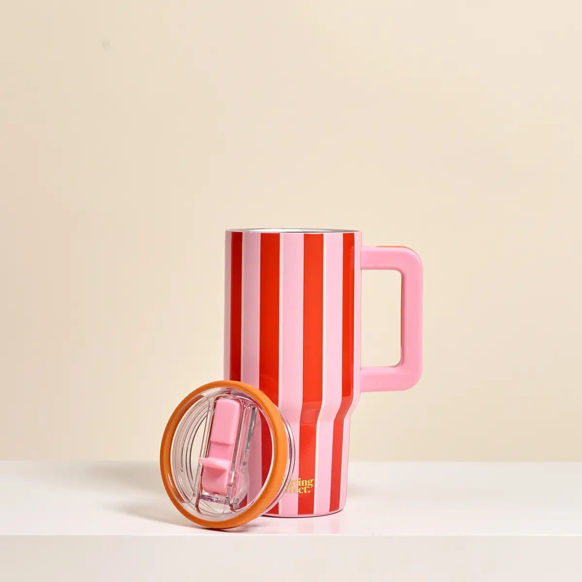 20 oz Lifestyle Flip Straw Tumbler–Sicily Stripes Pink - Twirls + Twigs
