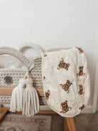 Bamboo Muslin Burp Cloth Set 2 - Pack (Teddy/Taupe) - Twirls + Twigs