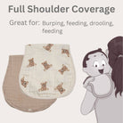 Bamboo Muslin Burp Cloth Set 2 - Pack (Teddy/Taupe) - Twirls + Twigs