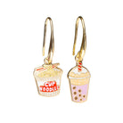 Ramen & Boba Drop Earrings | Bubble Tea Gold Jewelry Gift - Twirls + Twigs