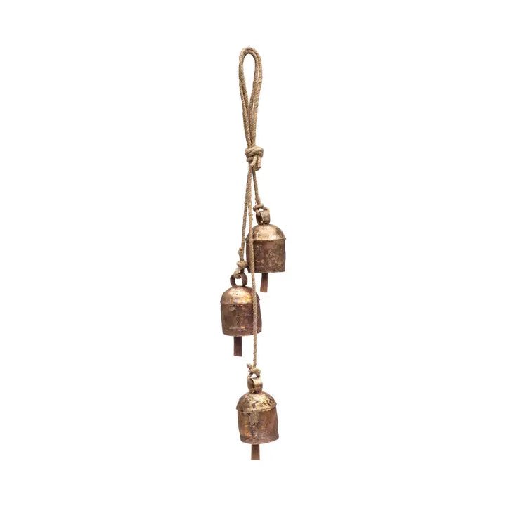 Rustic Wind Chime Small Cascading Bells - Garden, Patio - Twirls + Twigs