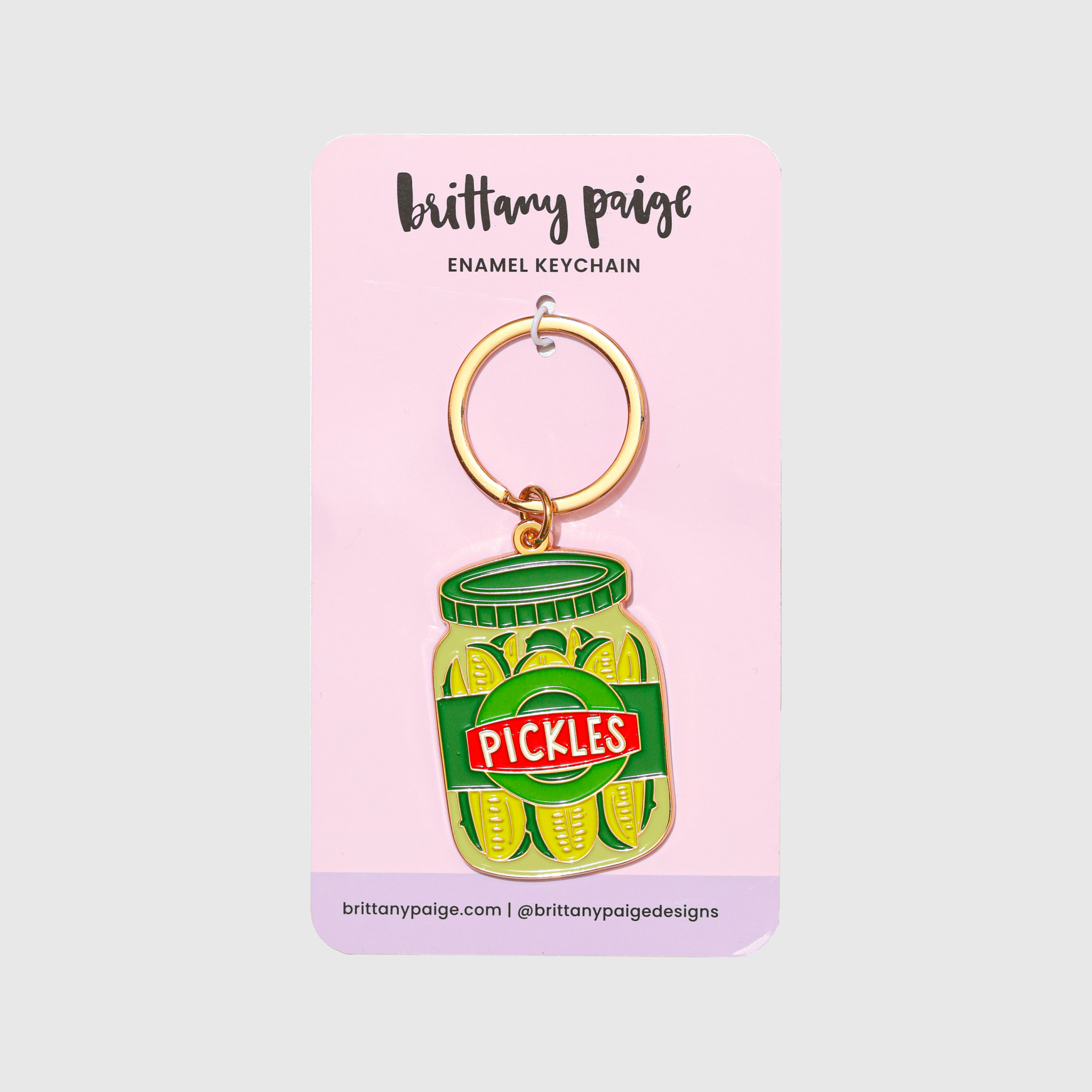 Pickle Jar Enamel Keychain Bag Charm - Twirls + Twigs