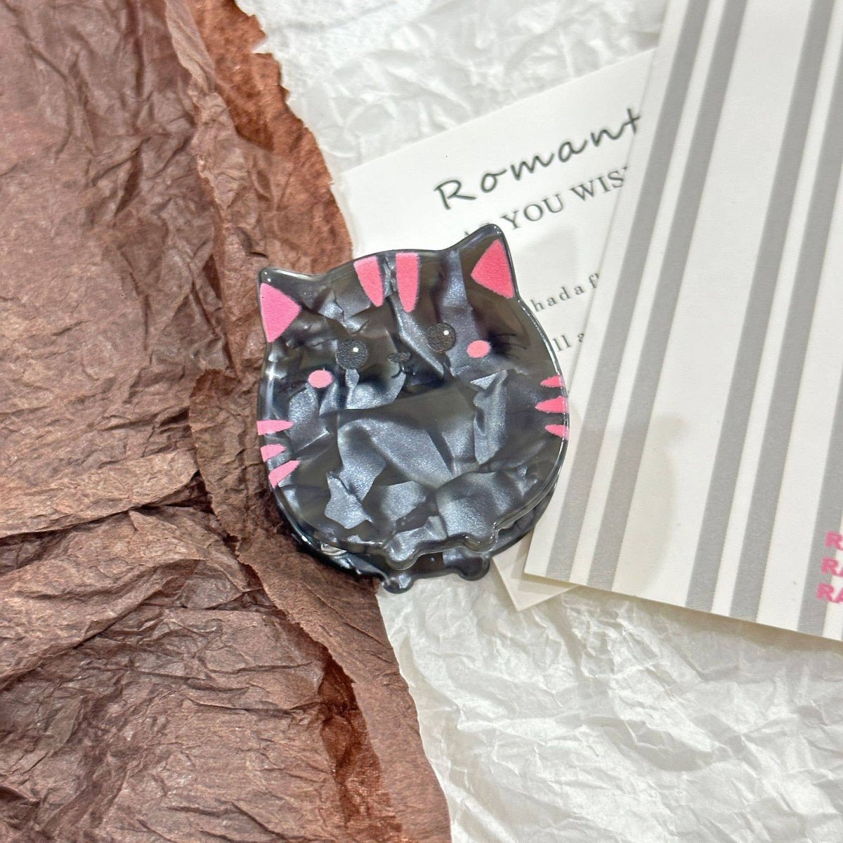 Cartoon Cat Hair Clip, Cute Animal Series Claw Clip: Orange - Twirls + Twigs