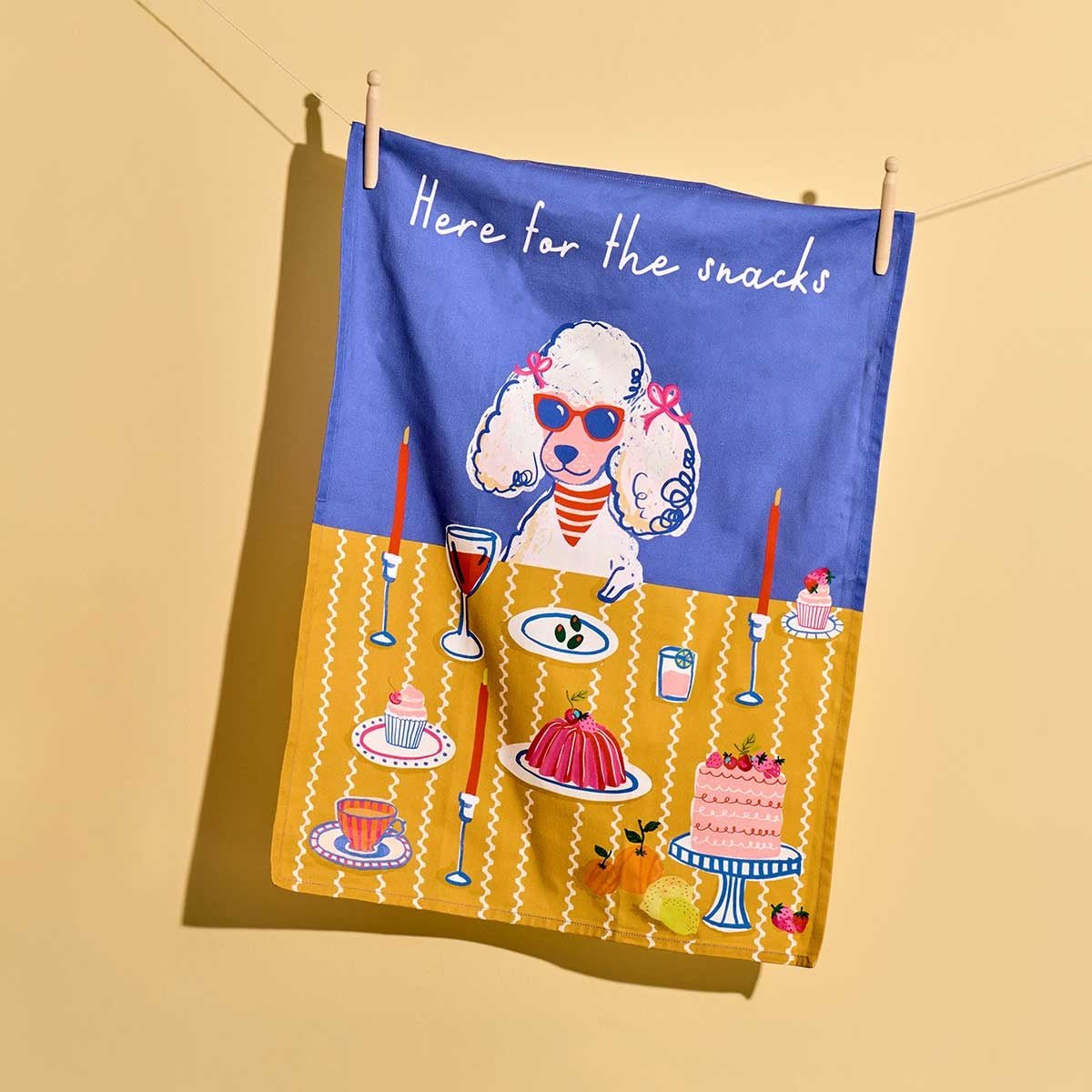 Tea Towel - Here For The Snacks - Twirls + Twigs