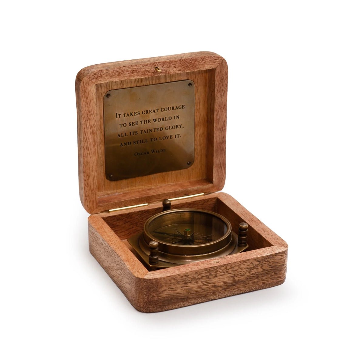 Oscar Wilde Tripod Compass in Wooden Box - Twirls + Twigs