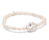 Pearl Affirmation Bracelet - Protection/Silver