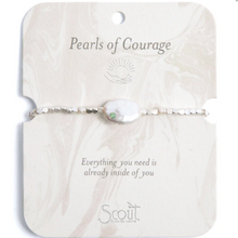  Pearl Affirmation Bracelet - Courage/Silver