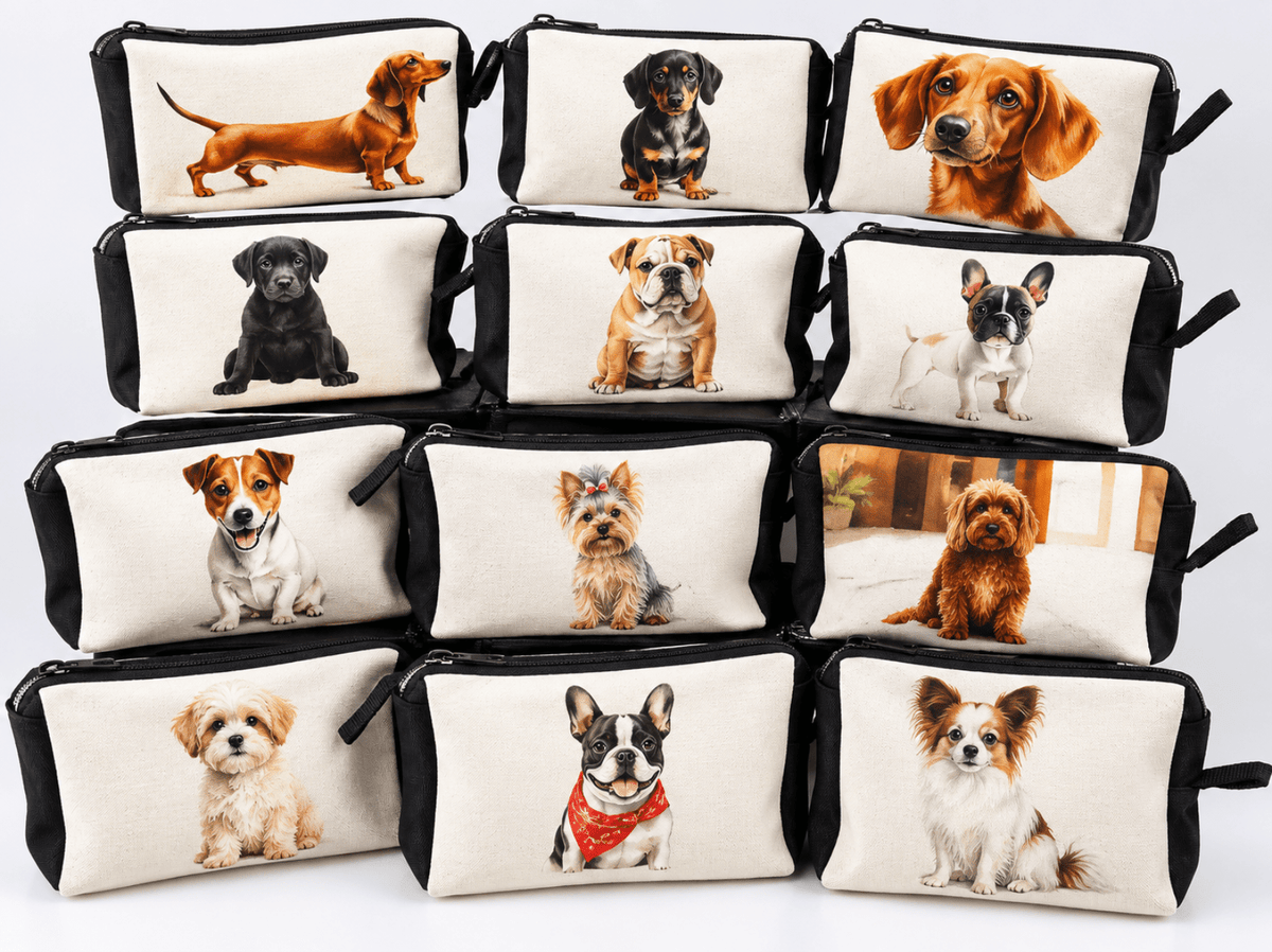 Canvas Dog Coin Purse- assorted 3" x 4" - Twirls + Twigs