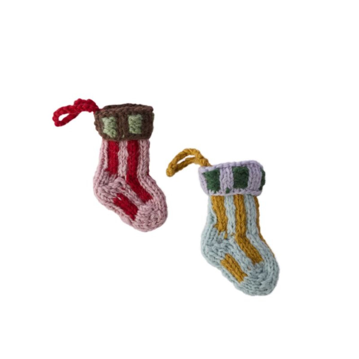 Tiny Stocking Ornament - Twirls + Twigs