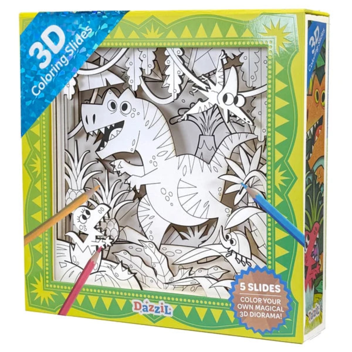 3D Coloring Slides - Dinosaur - Twirls + Twigs
