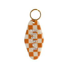  Make Cool Shit Take No Shit Motel Keytag - Checkerboard