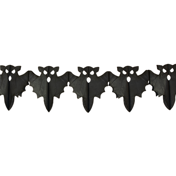 Halloween Bat Garland 3m Black paper