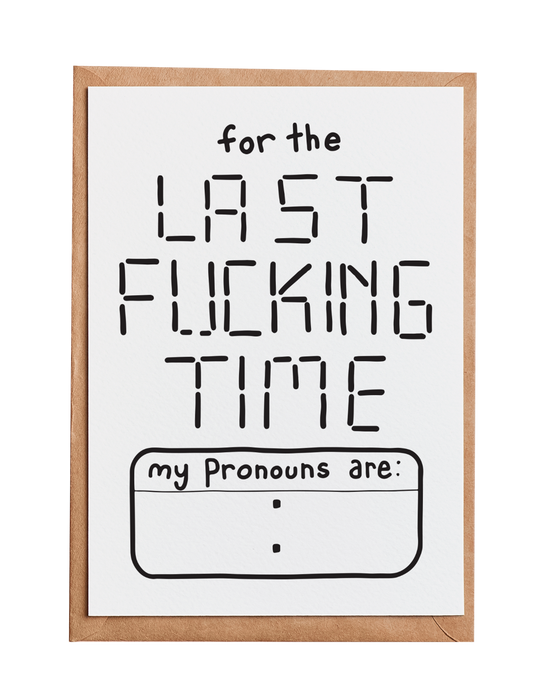 Pronoun Time Card