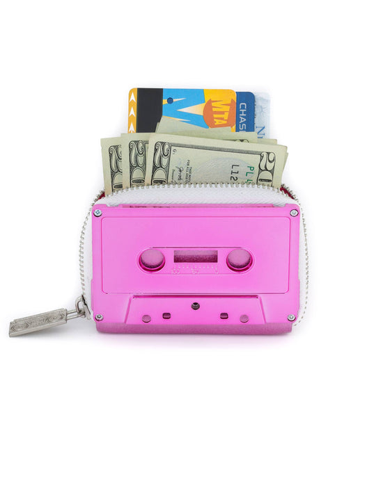 Cassette Tape Wallet--BLANK-Fuscia Chrome