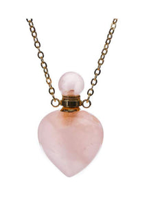  Rose Quartz heart pendant bottle