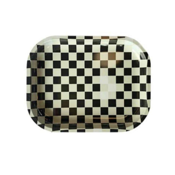 Black and White Checker Small Tray