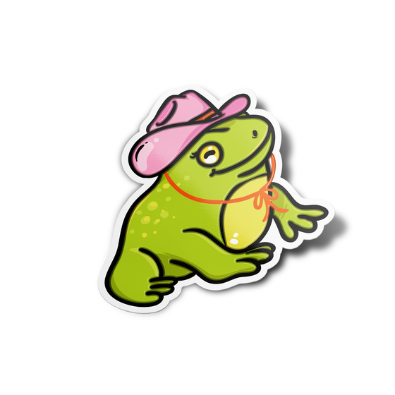 Girls Printing House - Frog Stickers Frog with Hat Vinyl Waterproof Stickers