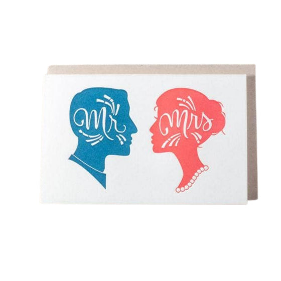 Mr. Mrs. Silhouette Greeting Card