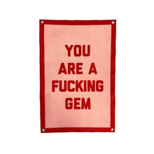  Fucking Gem Champion Banner in Pink and Red