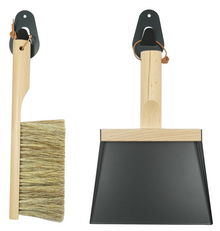  Dustpan & Natural Brush with Wall Hooks Set