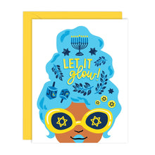  Let It Glow, Big Hair Lady Hanukkah Card