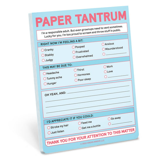 Paper Tantrum Nifty Note Pad by Knock Knock