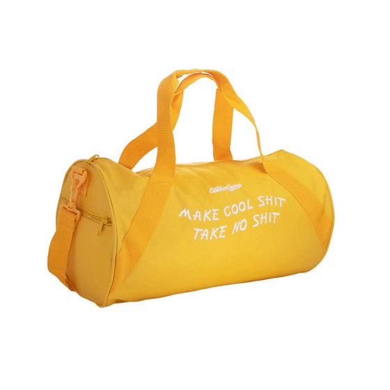 Embroidered Make Cool Shit Take No Shit Yellow Duffle Bag