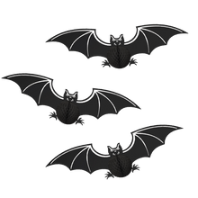  Halloween paper Bats 20cm Black, Pack of 3