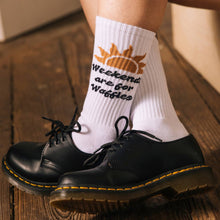  Pyknic - Weekends are for Waffles Comfy Crew Socks, Perfect Gift