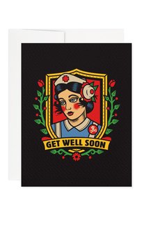 Get Well Nurse Greeting Card - A2 / Blank Interior