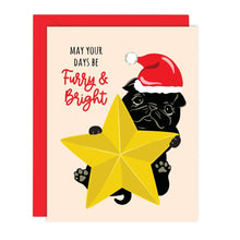  Furry & Bright Pug Dog Christmas Card