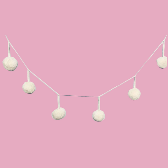 Cream  Wool Pompom garland